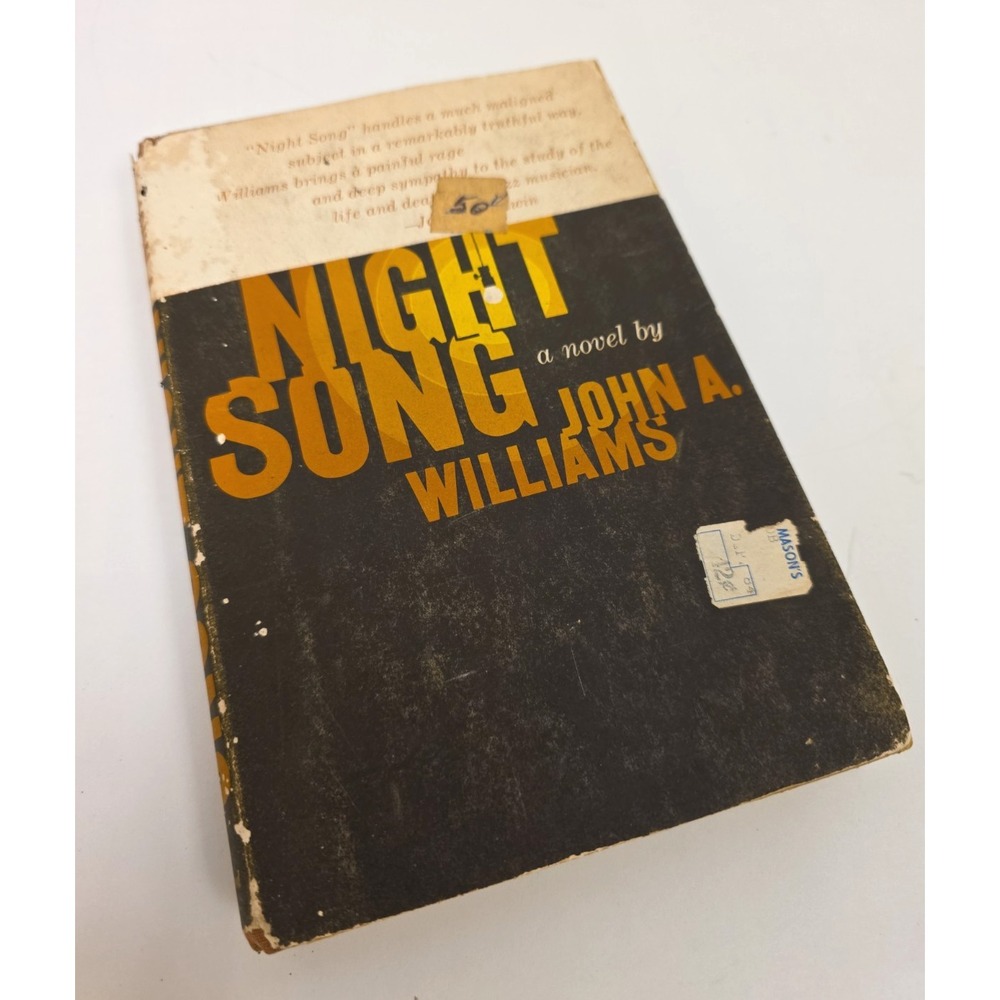 Night Song John A Williams 1st Edition 1961 Hardcover Dust Jacket Jazz Novel